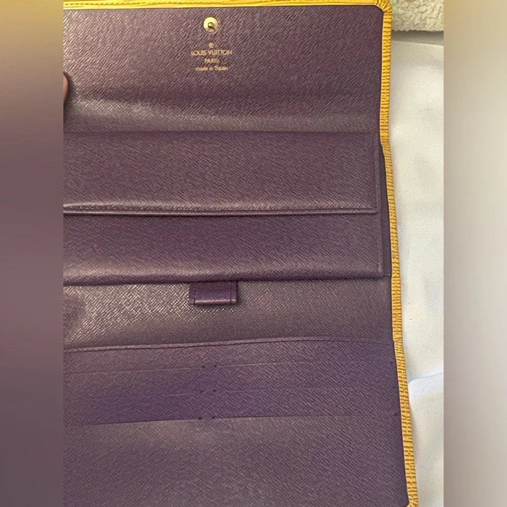 Louis Vuitton vintage Epi Yellow wallet Clutch Bag excellent condition